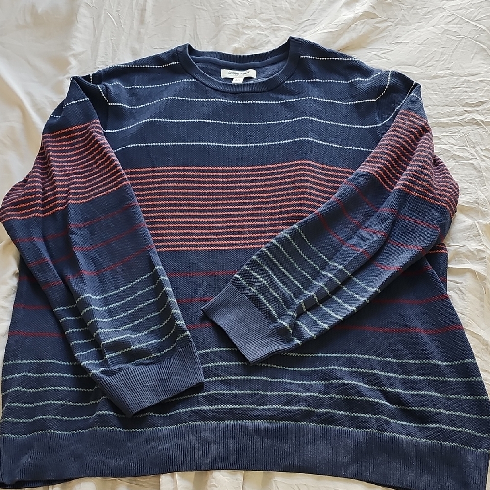 Goodthreads Men's Multicolor Striped Crewneck Sweater XXL